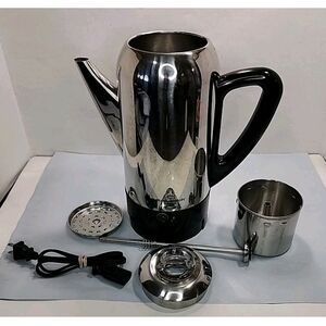 Hamilton Beach Stainless Steel Percolator 12 Cup Model 40622R Vintage TESTED